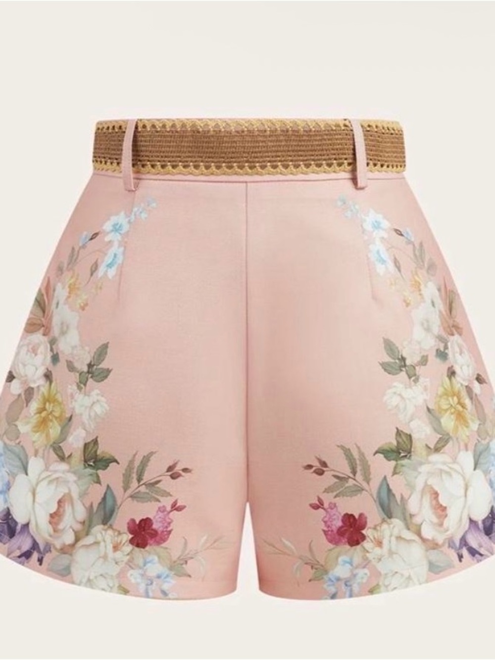 NWT Commense Floral shorts with belt - Picture 2 of 5